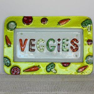 Lori Seibert for Silvestri Veggies Serving Plate Silvestri Handblown Fused Glass